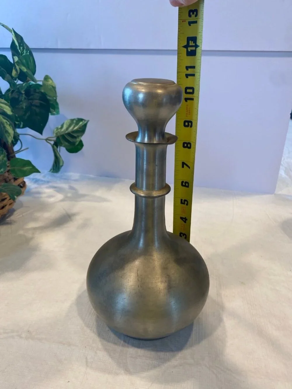 Vintage Leonard English Pewter Decanter Carafe with Stopper